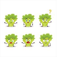 Cartoon character of lettuge with what expression vector