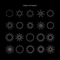 Polygons and polygrams sacred geometry vector