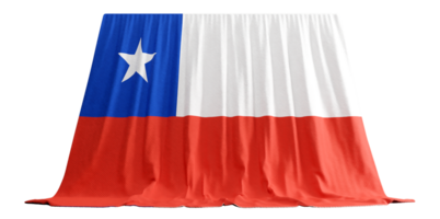 Chilean Flag Curtain in 3D Rendering Representando el Orgullo Chileno png