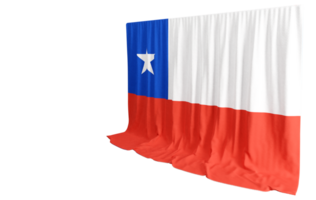 Chilean Flag Curtain in 3D Rendering Representando el Orgullo Chileno png