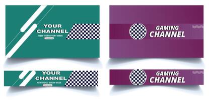 Modern and Creative Youtube  Channel Horizontal Banner for Graphic Designer.Web vector