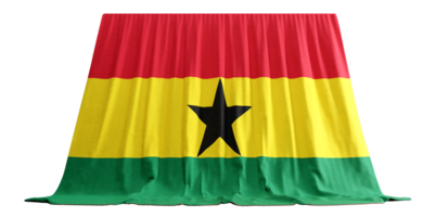 ghanéen drapeau rideau dans 3d le rendu embrassement le Ghana patrimoine png