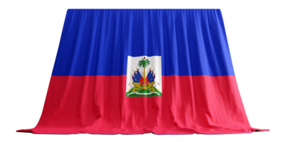 Haitian Flag Curtain in 3D Rendering Celebrating Haiti's Resilience png