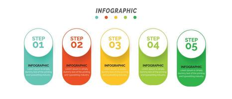 Business data visualization. Process chart. Abstract elements of graph, diagram with 5 steps, options, parts, or processes. Vector business template infographic, design, vector,2,3,4,5,6,