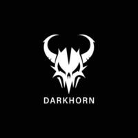 the logo for darkhorn, in the style of simplistic vector art, skull motifs