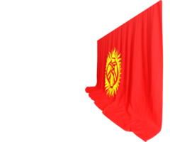 Kyrgyz Flag Curtain in 3D Rendering Celebrating Kyrgyzstan's Rich Heritage png