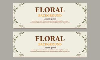 natural horizontal banner template with floral and flower ornament vector