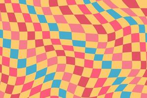 Groovy hippie 70s backgrounds.Checkerboard,waves patterns. Y2K retro psychedelic. Vector illustration.