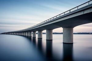 capturar Århus infinito puente en largo exposición. generativo por ai foto