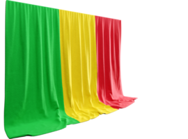 Mali Flag Curtain in 3D Rendering Celebrating Mali's Vibrant Culture png