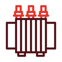 Power Transformer Vector Thick Line Two Color Icons For Personal And Commercial Use.
