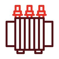 Power Transformer Vector Thick Line Two Color Icons For Personal And Commercial Use.