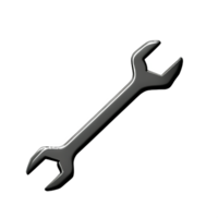 wrench 3d rendering icon illustration png