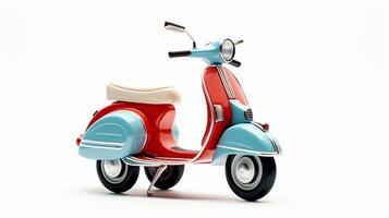 mostrando un 3d miniatura vespa. generativo ai foto