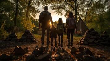 lleno de naturaleza familia aventuras en el bosque foto