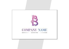 B letter logo design template for skincare company., vector