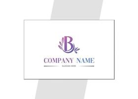 B letter logo design template for skincare company., vector