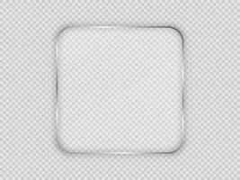 Glass plate in rounded square frame vector