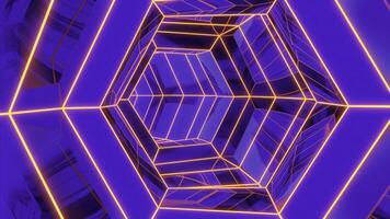 A tunnel in abstraction.Design. tunnel in purple color in 3d format made as a background. photo