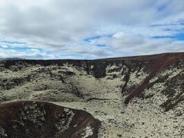 View of the lava fields of a past volcanic eruption in Iceland. photo