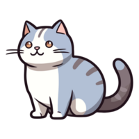 Purrfect Poshness 2D Illustration of a British Shorthair Cat AI Generative png