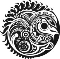 maori tatuaggio ornamento ,Maori taniwha ai generativo png