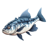 Striking Fish Ensemble Mackerel, Tabby Synodontis, and Exotic Aquatic Species AI Generative png