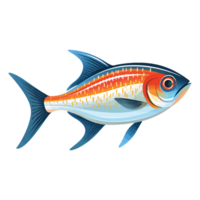 bevallig vinnen schoonheid rummyneus tetra in betoverend 2d illustratie ai generatief png