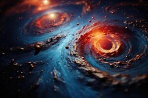 The Whirlpool Galaxy's distant swirls through a high-powered telescope. photo