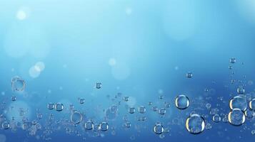 water bubbles on a blue background ai generated photo