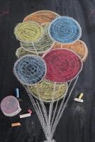 Drawing of colored balloons photo