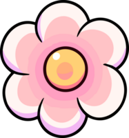 ai gerado uma conjunto do uma grupo do diferente colori flores em uma branco fundo, kawaii chibi, caixa, mão desenhado png