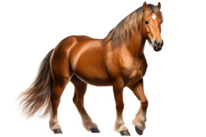 horse isolated on transparent background ,stallion realistic illustration ,generative ai png