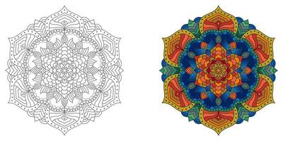 resumen mandala floral adorno, colorido mordern mandala diseño ,mandala línea ilustración vector
