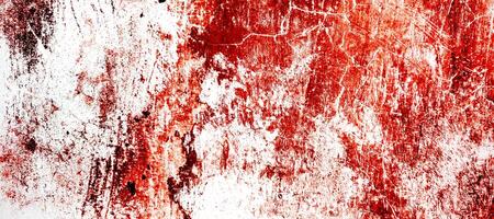 Red dirty wall grunge texture. Abstract scary concrete, Horror cement for background. old concrete wall. Grunge background for design. Distressed, blood, cracked, broken, crumbled photo