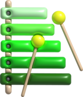 3d pictogram.schattig xylofoon speelgoed, muziek- instrument voor kinderen.minimaal stijl. png