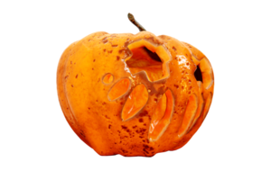 auf Halloween, Kürbisse glühen transparent gegen das klar Hintergrund. png