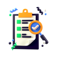 Research Icon in 3D Transparent 3d PNG Files