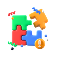 puzzle or problem solving icon 3d in transparent png format