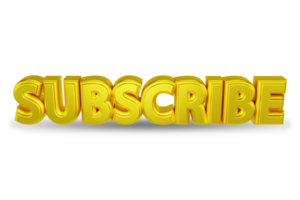 Subscribe 3d rendered transparent text png
