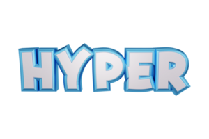 hyper 3d återges transparent text png