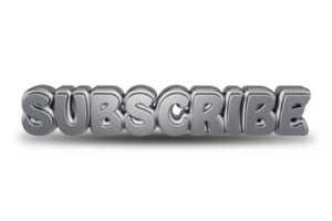 Subscribe 3d rendered transparent text png