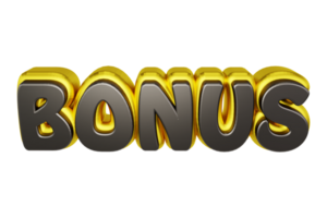 Bonus 3d rendered transparent text png