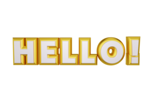 Hello 3d rendered transparent text png