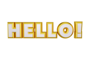 Hallo 3d gerendert transparent Text png