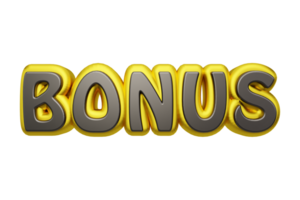 Bonus 3d rendered transparent text png