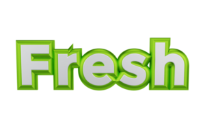 Fresh 3d transparent text design png