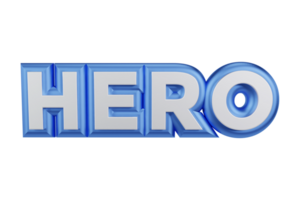 Hero 3d rendered transparent text png