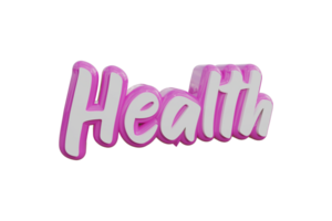 Health 3d transparent text design png