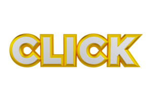 klick 3d transparent text design png